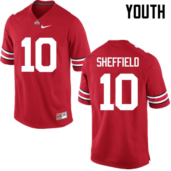 Ohio State Buckeyes #10 Kendall Sheffield Youth College Jersey Red